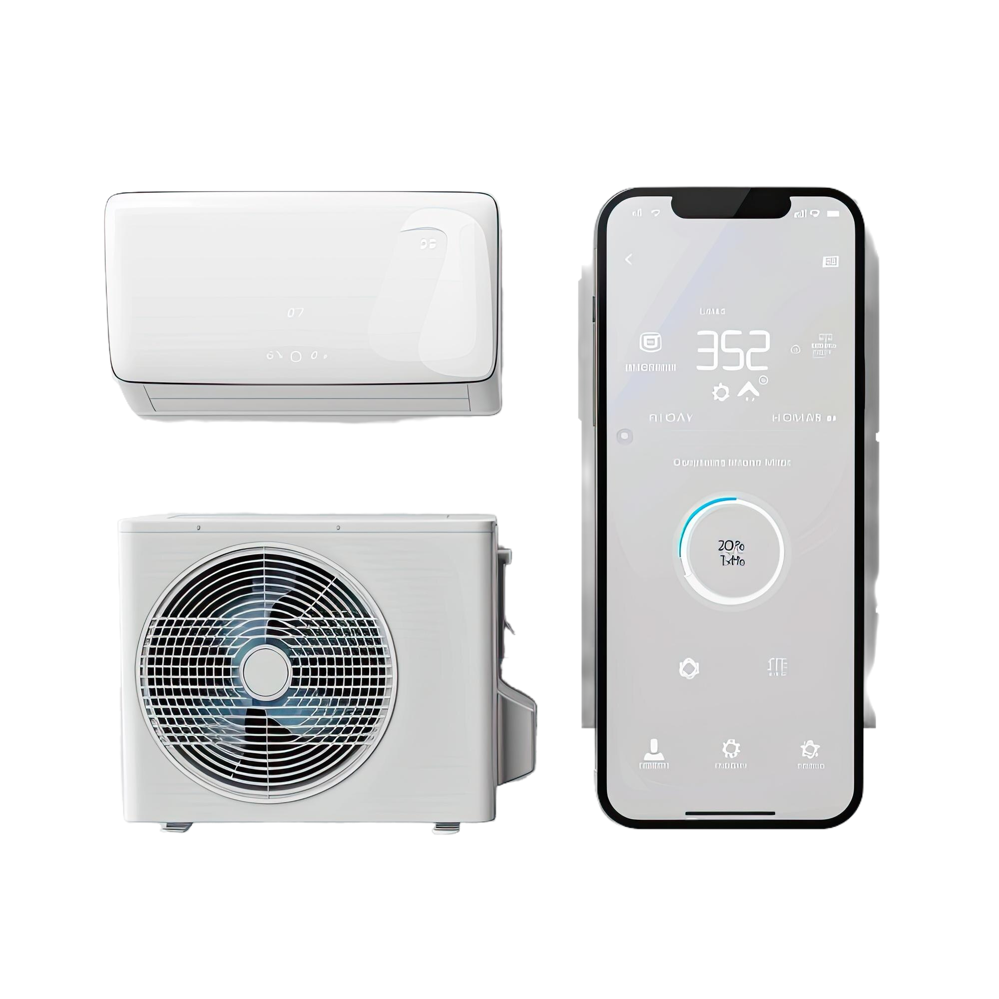 acondicionador-aire-acondicionado-unidad-dividida-control-temperatura-smart-iot-aplicacion-hogar-enfriador-sistema-controlador-unidad-maqueta-como-copia-espacio-amplio-diseno-pancarta-fondo-blanco